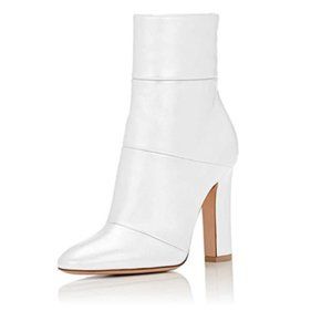 FSJ Women Retro Chunky High Heel Ankle Boots